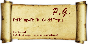 Püspök György névjegykártya